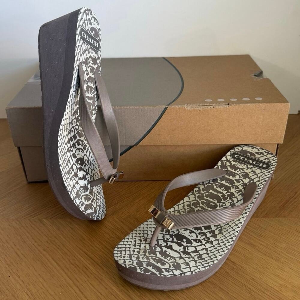 Coach Animal Print Women Platform Sandals- SZ 6